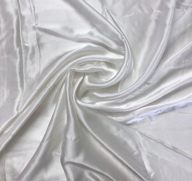 Crepe Satin Fabric in White color, Multiple lengths will come in the continuous piece - NF241