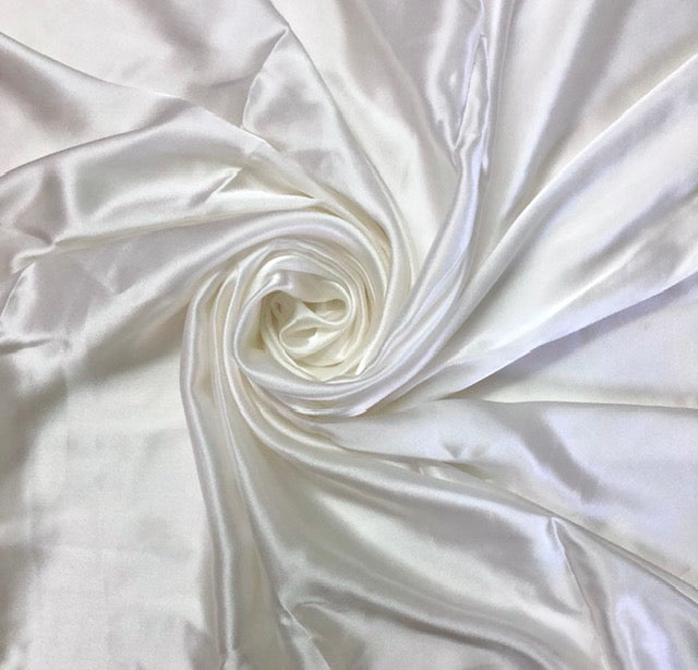 Crepe Satin Fabric in White color, Multiple lengths will come in the continuous piece - NF241