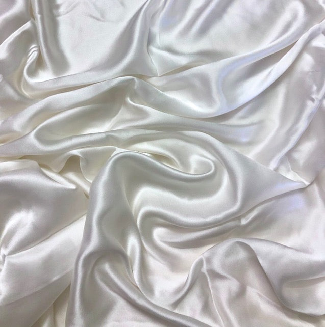 Crepe Satin Fabric in White color, Multiple lengths will come in the continuous piece - NF241