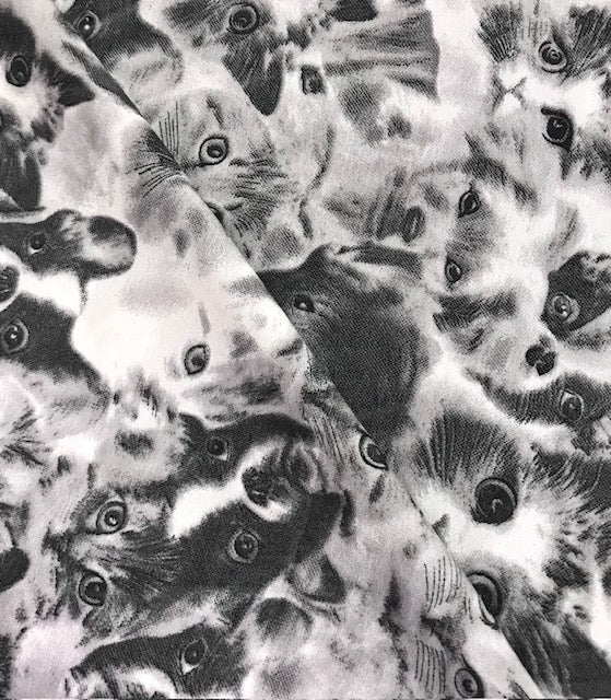 Viscose Rayon Animal Printed fabric in Grey Color, Multiple lengths will come in the continuous piece - NF243