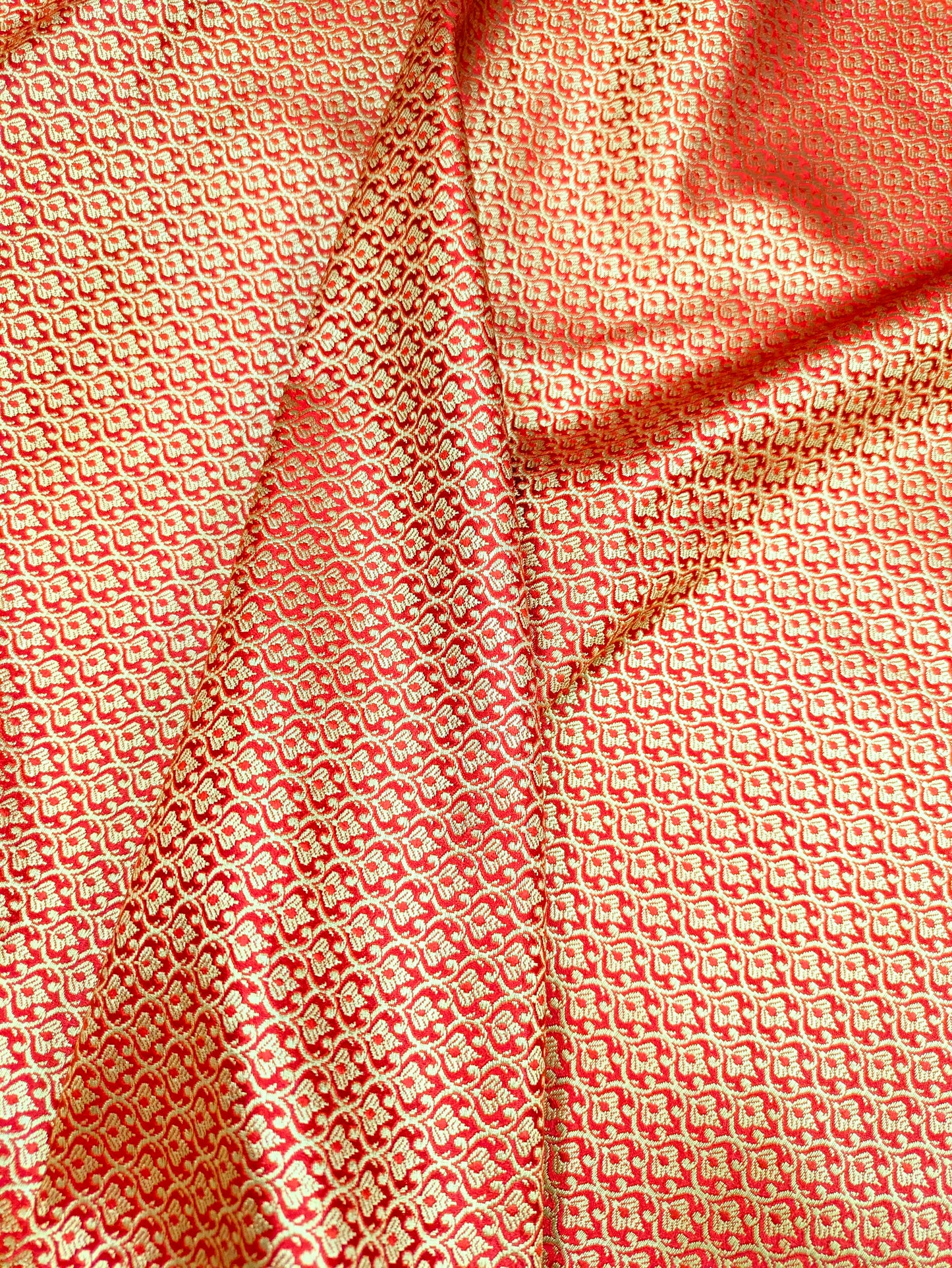 Brocade fabric Red Gold brocade Jacquard Damask fabric Bridal Dress Fabric Theatre costume Indian Brocade Fabric by the yard - NFAF414