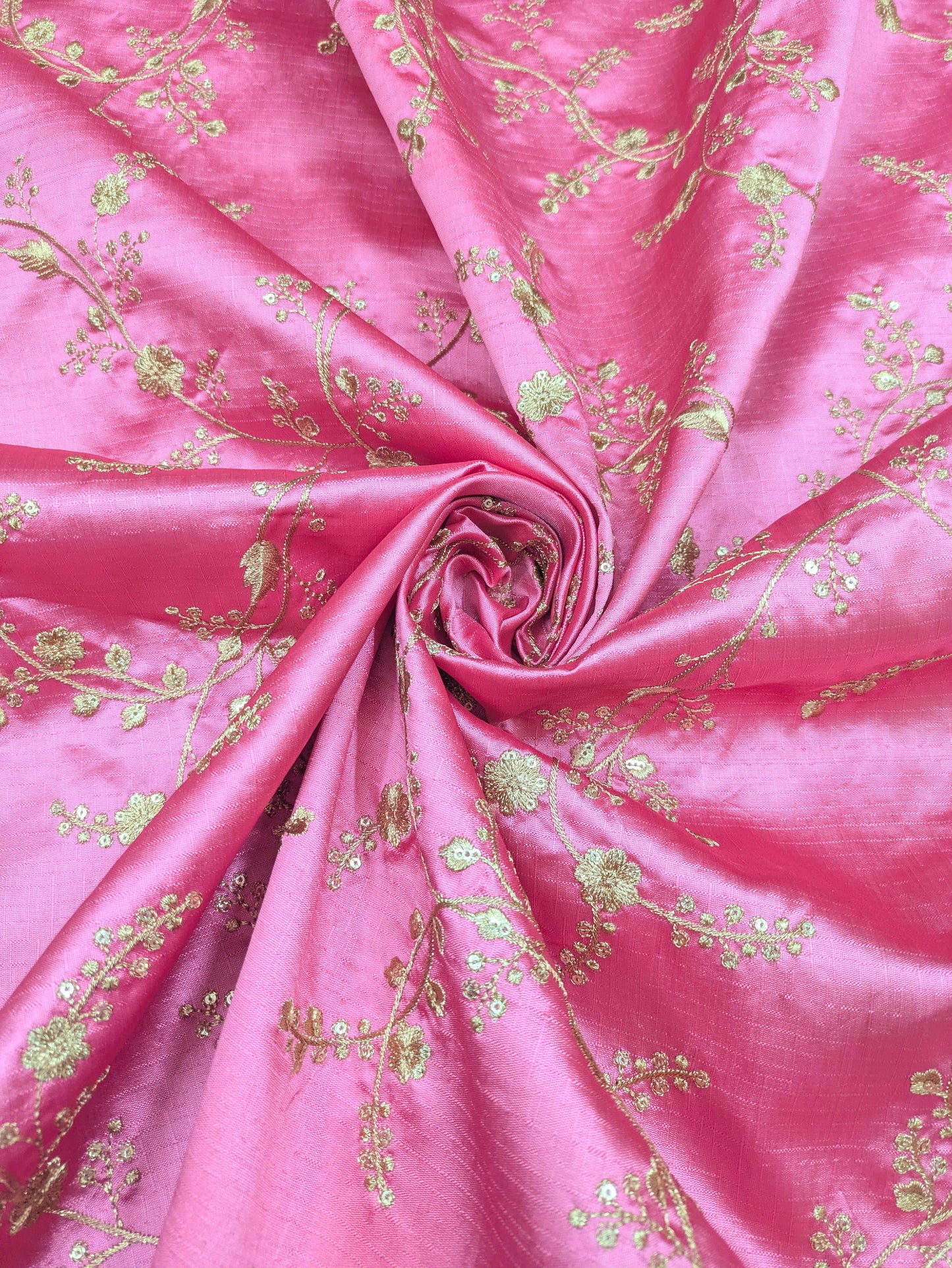 Pink and gold embroidered fabric, Wedding dress, Bridesmaid dress, Indian fabric, Luxury fabric, Haute couture, Fashion fabric - NFAF550