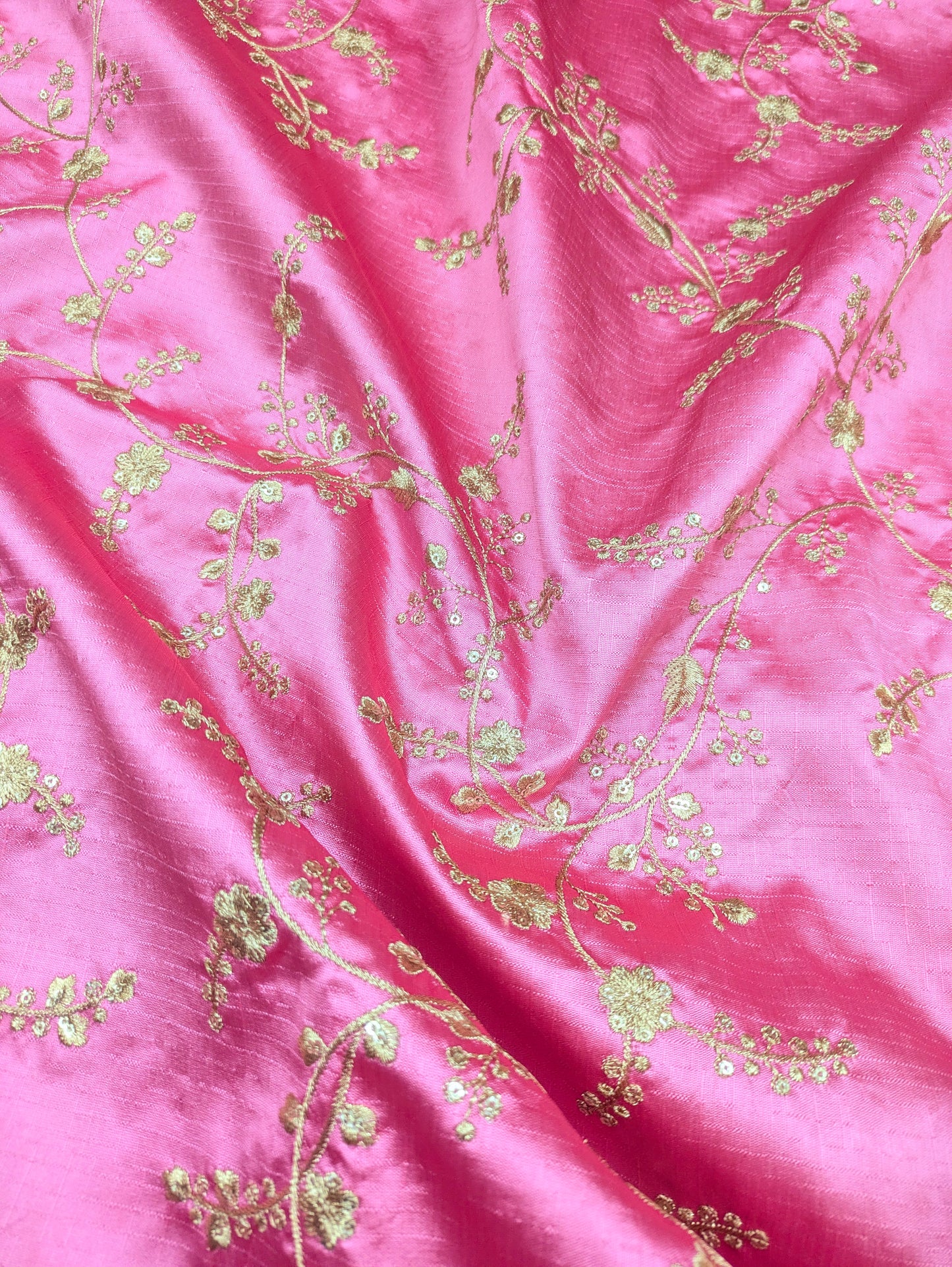 Pink and gold embroidered fabric, Wedding dress, Bridesmaid dress, Indian fabric, Luxury fabric, Haute couture, Fashion fabric - NFAF550