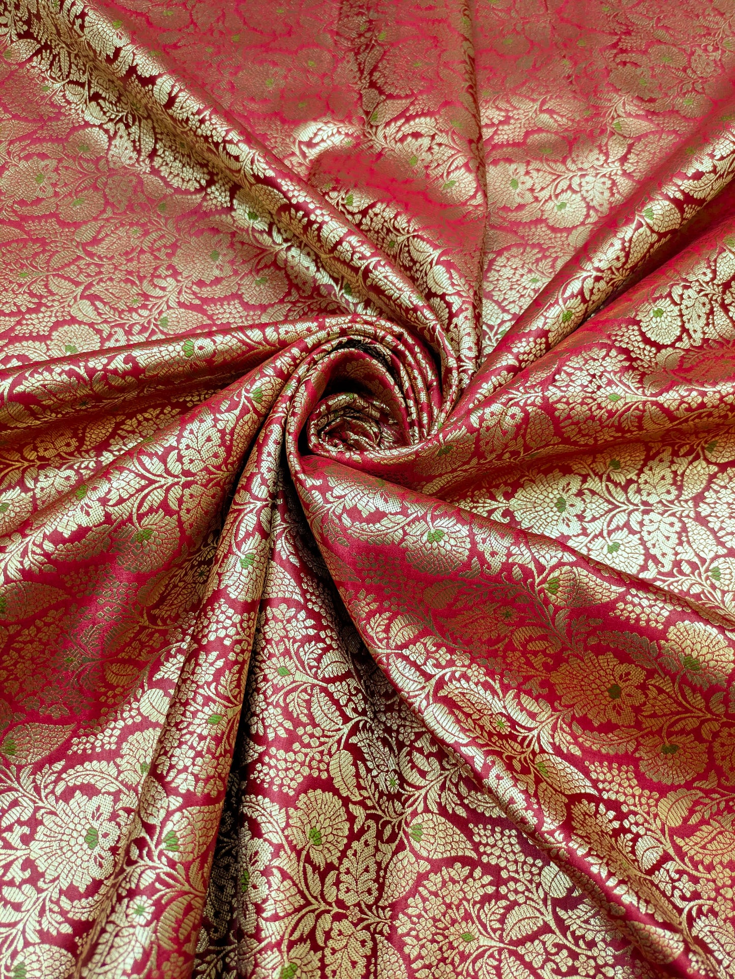 Indian Brocade fabric Jacquard damask fabric Red Gold fabric Wedding bridal fabric Luxury dress fabric Upholstery fabric by the yard NFAF553