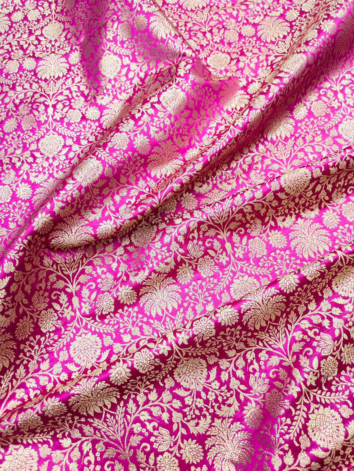Indian Brocade fabric Jacquard damask fabric Pink Gold fabric Wedding bridal fabric Luxury dress fabric Upholstery fabric by the yard NFAF555