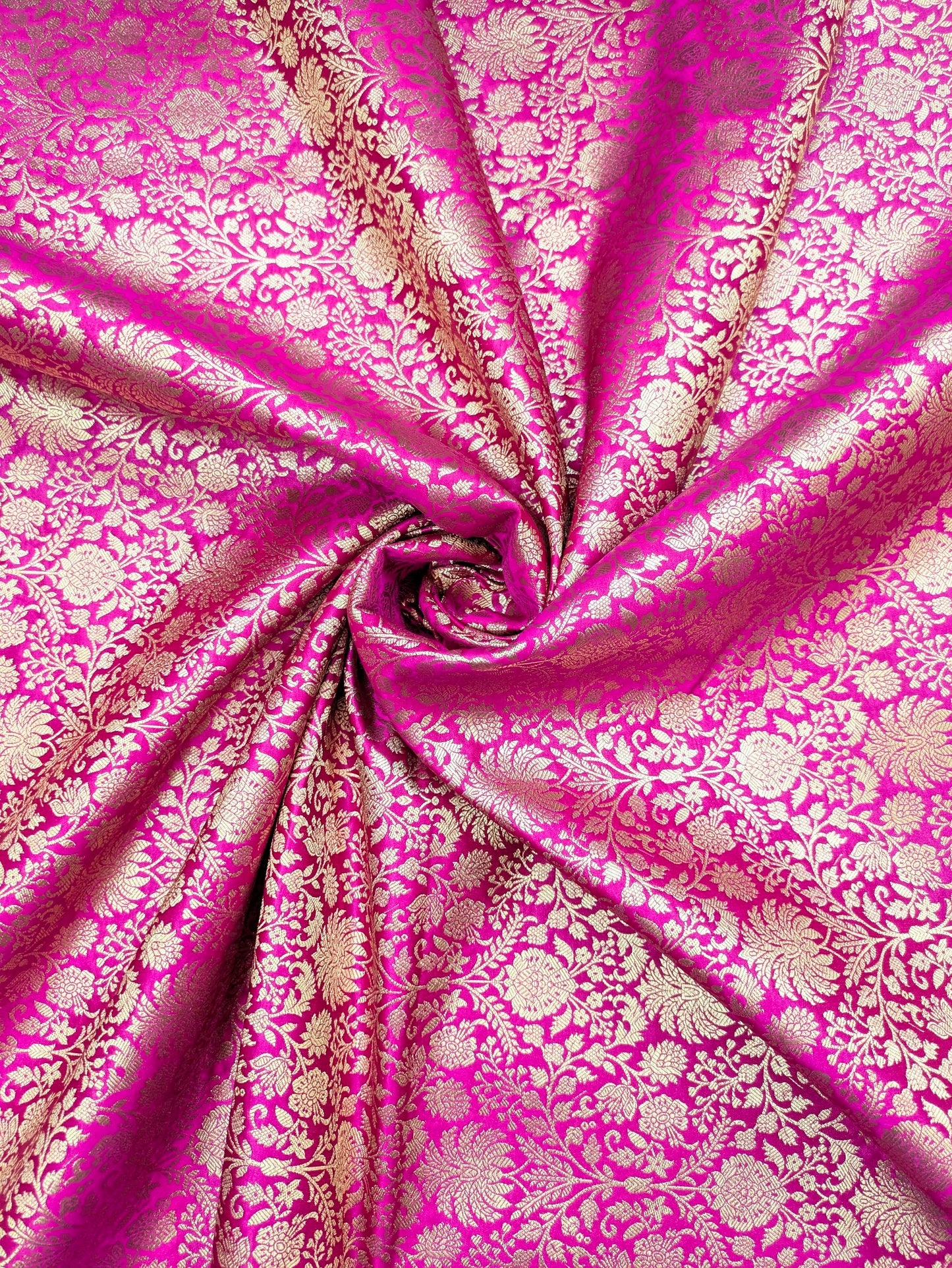 Indian Brocade fabric Jacquard damask fabric Pink Gold fabric Wedding bridal fabric Luxury dress fabric Upholstery fabric by the yard NFAF555