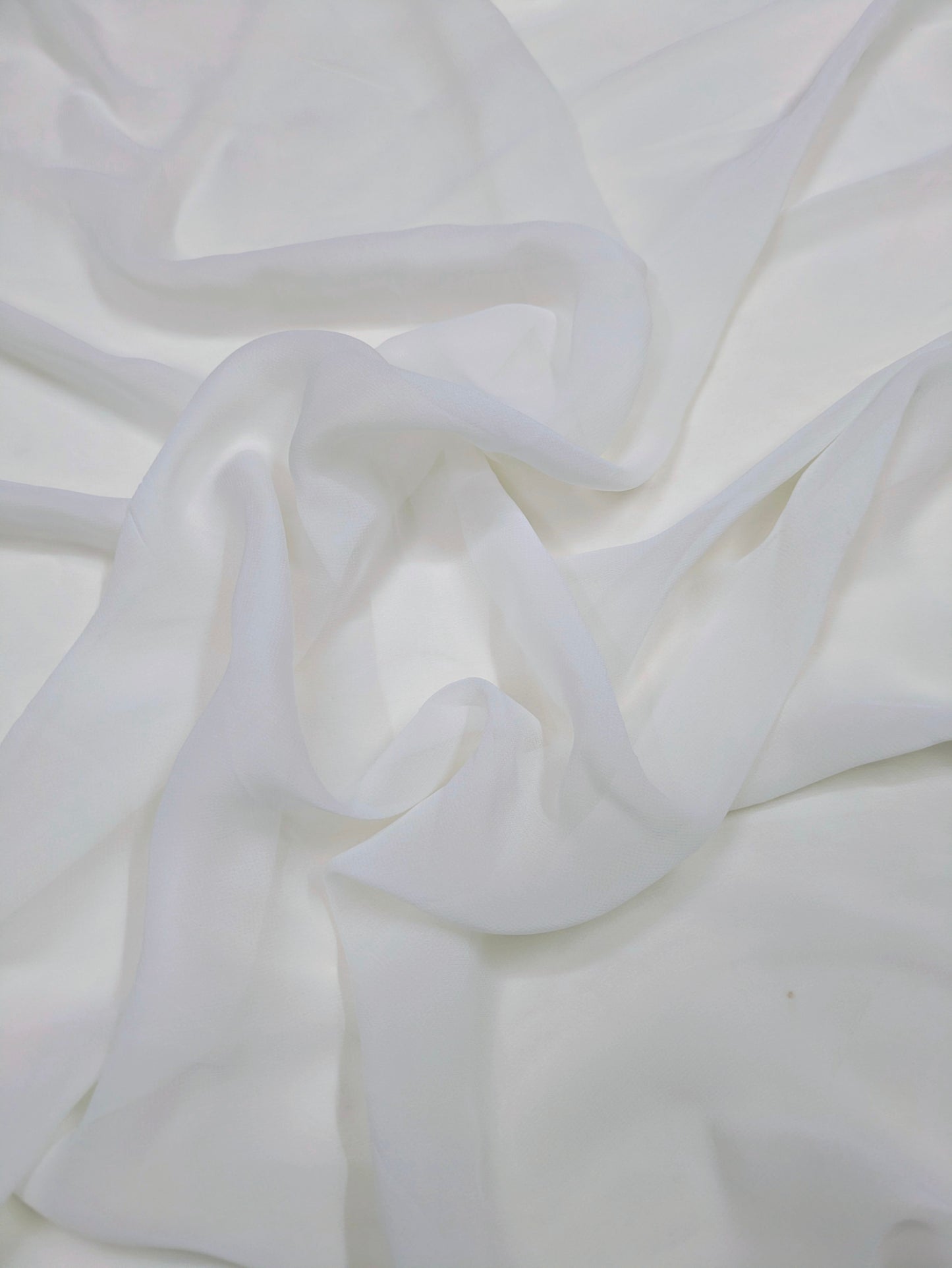 Off White viscose Georgette Dyeable Fabric, Dress Gown Saree Fabric, Multiple lengths will come in the continuous piece - NFAF549