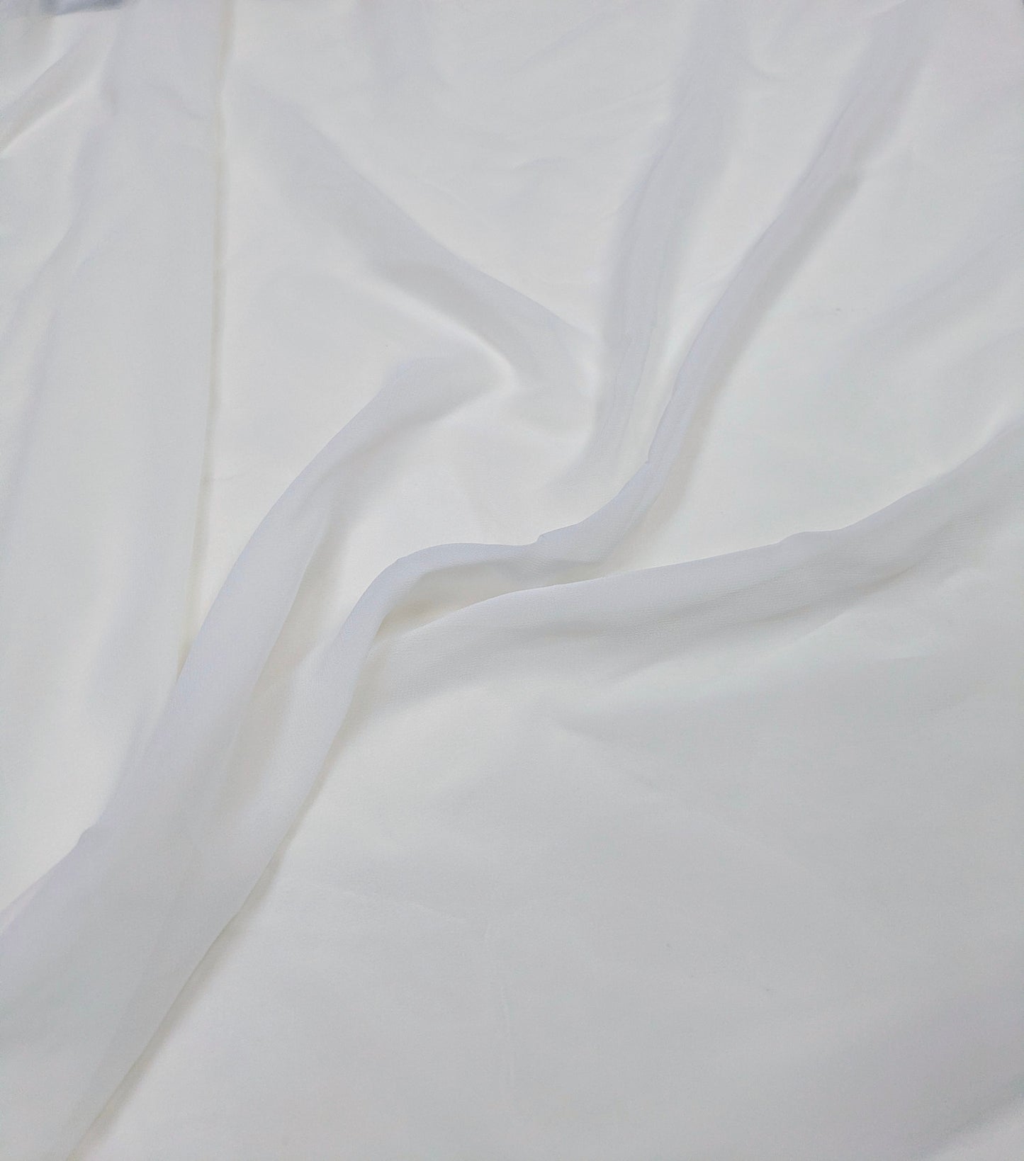 Off White viscose Georgette Dyeable Fabric, Dress Gown Saree Fabric, Multiple lengths will come in the continuous piece - NFAF549