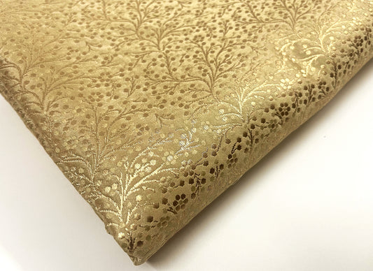Indian Banarasi Brocade Fabric Gold wedding dress brocade Home furnishing fabric Jacquard fabric Gold Fabric by the yard/meter - NFAF55