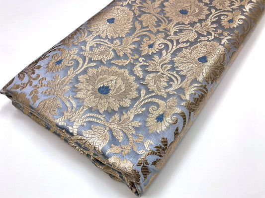 Brocade fabric Peach Gold Jacquard Damask Rayon Silk brocade Fabric Wedding Bridal High Grade Designer fabric by the yard Material