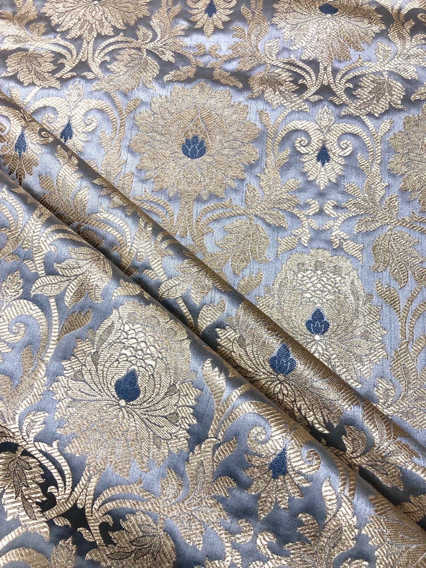 Brocade fabric Peach Gold Jacquard Damask Rayon Silk brocade Fabric Wedding Bridal High Grade Designer fabric by the yard Material
