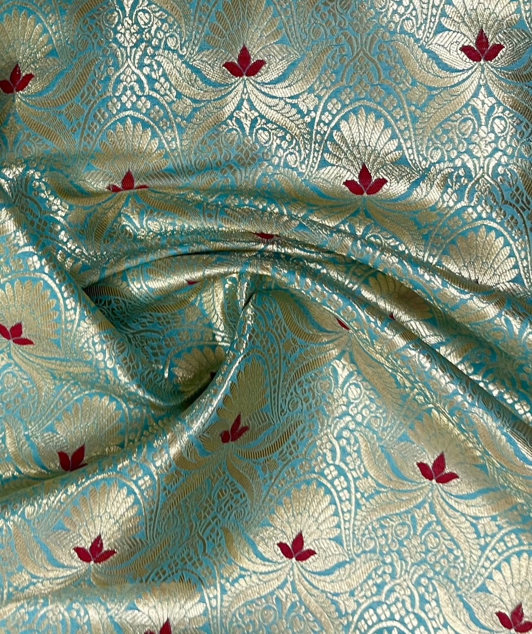 Brocade fabric Jacquard Damask Green Gold Brocade fabric Wedding Bridal dress Brocade fabric High Quality brocade DIY fabric by the yard