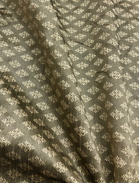 Indian Banarasi Brocade Fabric in Sage Green Color, Multiple lengths will come in the continuous piece - NF900