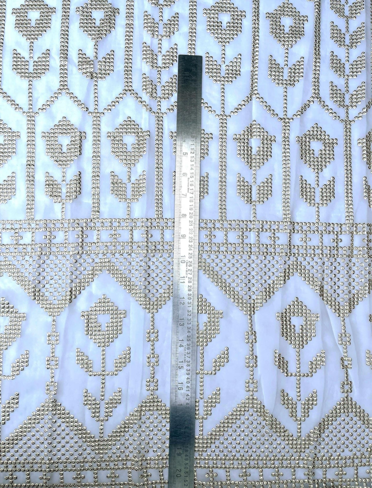 Off-White embroidered fabric, Wedding dress, Royal fabric, Luxury fabric, Fashion fabric, Fabric store, Embroidery art, Indian fabric - NFAF945