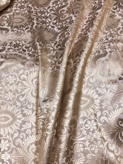 Ivory Gold Brocade fabric Jacquard fabric brocade fabric Wedding bridal dress fabric Festival clothing Home Decor fabric by the yard