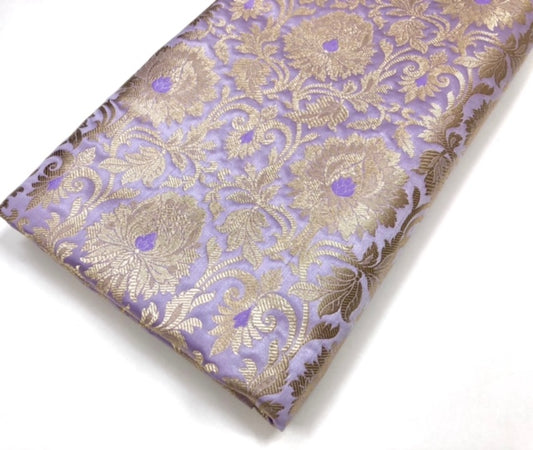Brocade fabric Purple Gold Jacquard Damask Rayon Silk brocade Fabric Wedding Bridal High Grade Designer fabric by the yard Material NFAF131