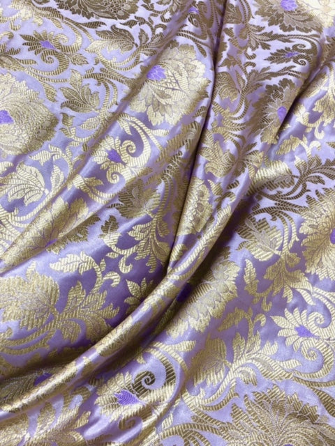 Brocade fabric Purple Gold Jacquard Damask Rayon Silk brocade Fabric Wedding Bridal High Grade Designer fabric by the yard Material NFAF131