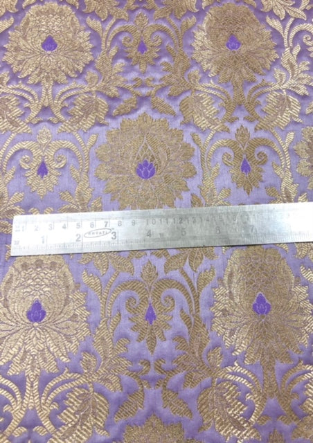 Brocade fabric Purple Gold Jacquard Damask Rayon Silk brocade Fabric Wedding Bridal High Grade Designer fabric by the yard Material NFAF131