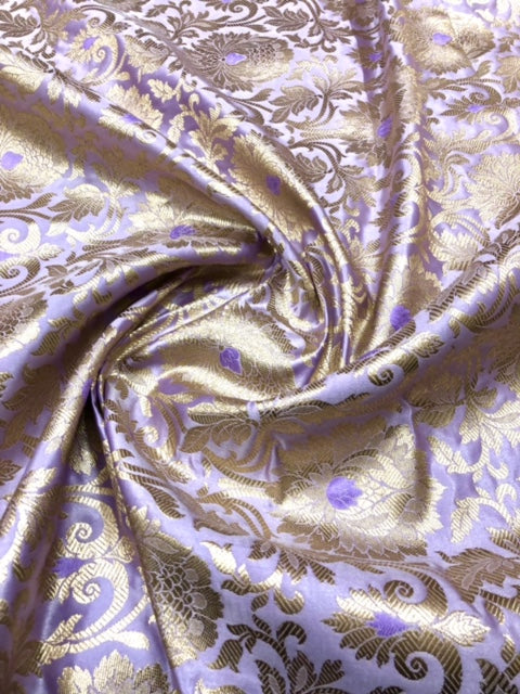 Brocade fabric Purple Gold Jacquard Damask Rayon Silk brocade Fabric Wedding Bridal High Grade Designer fabric by the yard Material NFAF131