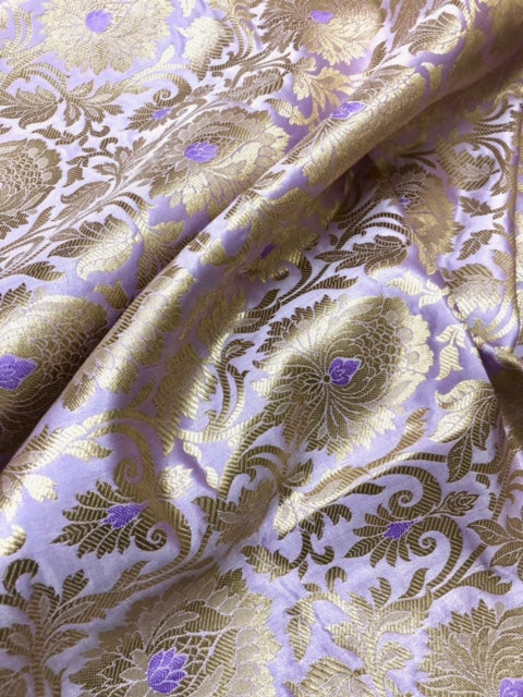 Brocade fabric Purple Gold Jacquard Damask Rayon Silk brocade Fabric Wedding Bridal High Grade Designer fabric by the yard Material NFAF131