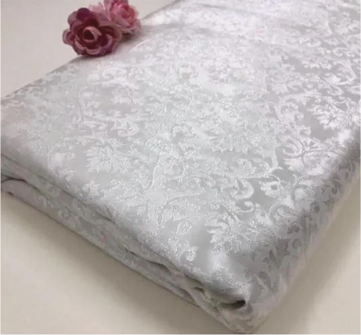 Damask Brocade Fabric White Jacquard brocade Wedding dress fabric Embossed Brocade fabric Bridal Dress Brocade Fabric by the yard - NFAF957