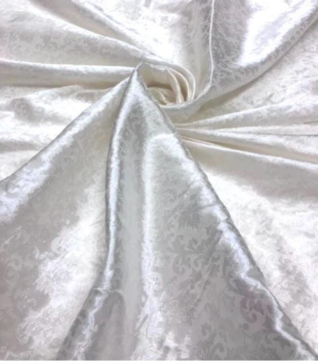 Damask Brocade Fabric White Jacquard brocade Wedding dress fabric Embossed Brocade fabric Bridal Dress Brocade Fabric by the yard - NFAF957