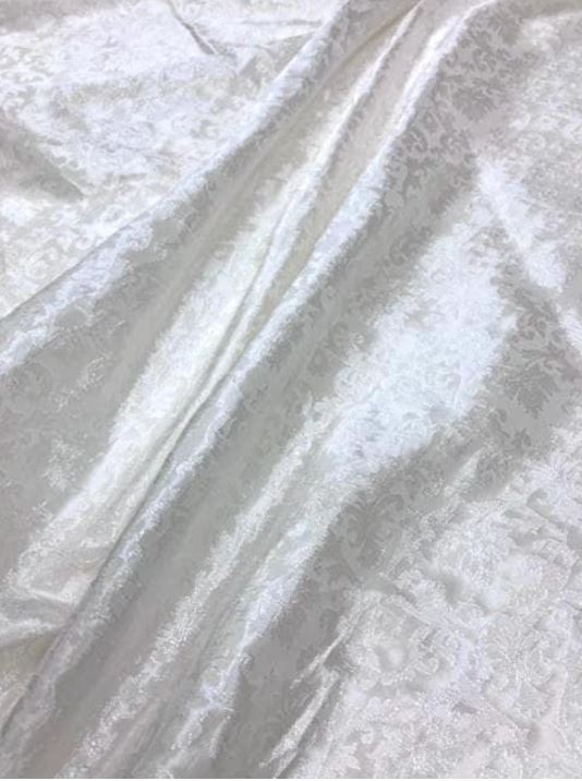 Damask Brocade Fabric White Jacquard brocade Wedding dress fabric Embossed Brocade fabric Bridal Dress Brocade Fabric by the yard - NFAF957
