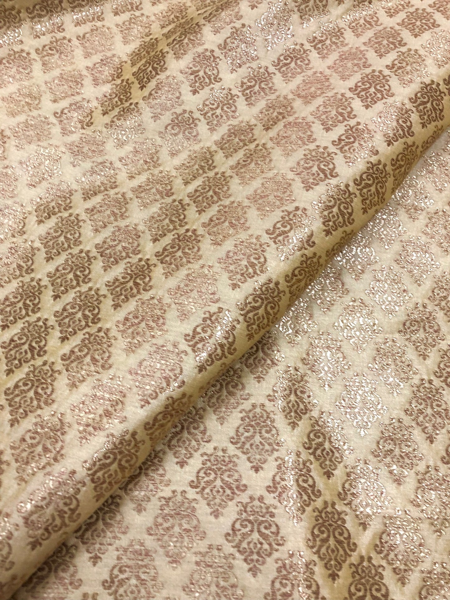 Brocade fabric Beige Gold Jacquard Damask Rayon Silk brocade Fabric Wedding Bridal High Grade Designer fabric by the yard Material NFAF114