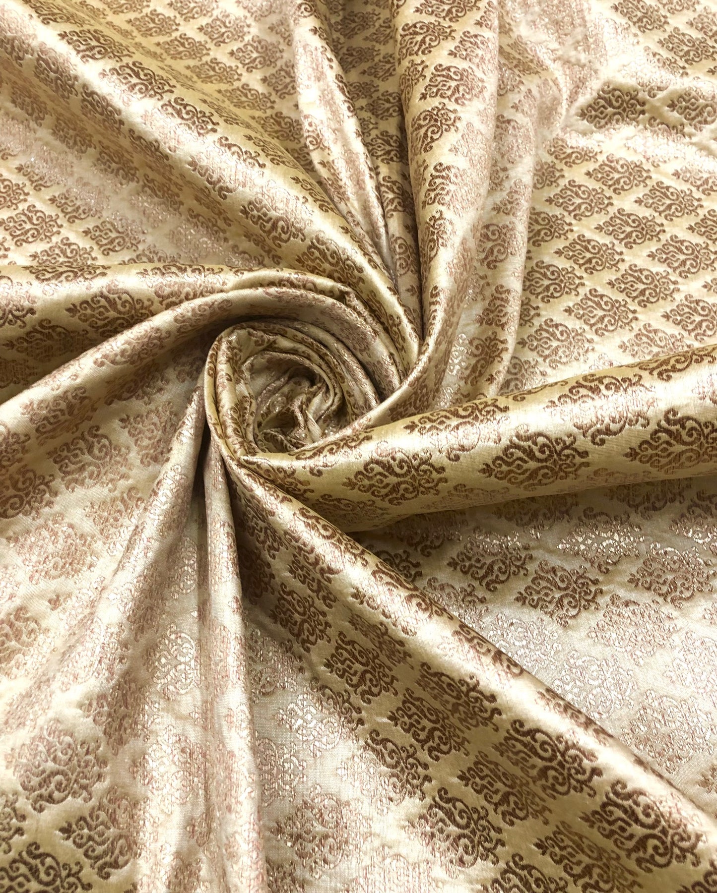 Brocade fabric Beige Gold Jacquard Damask Rayon Silk brocade Fabric Wedding Bridal High Grade Designer fabric by the yard Material NFAF114