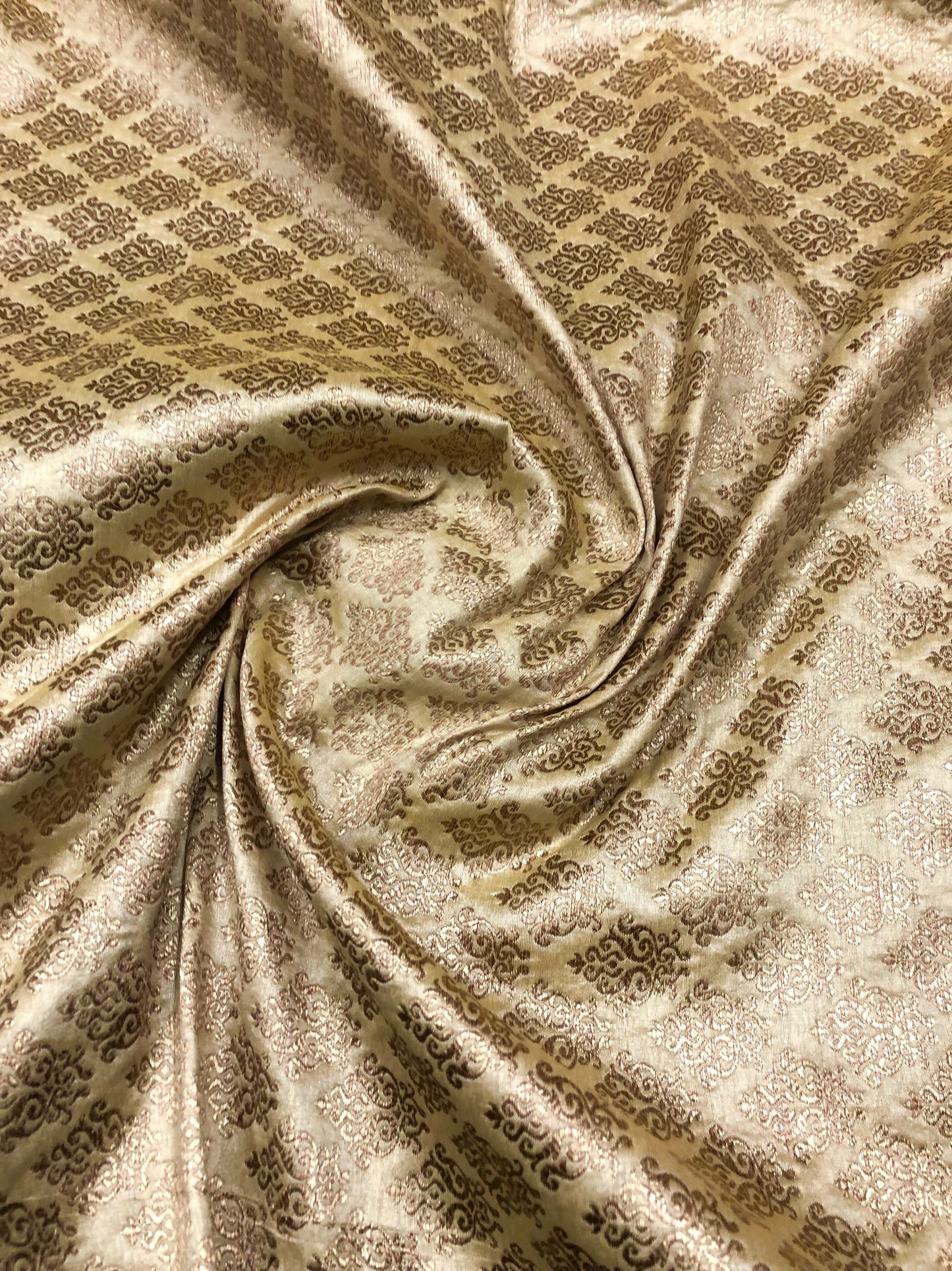 Brocade fabric Beige Gold Jacquard Damask Rayon Silk brocade Fabric Wedding Bridal High Grade Designer fabric by the yard Material NFAF114