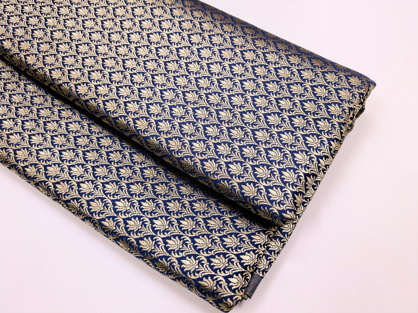 Brocade fabric Blue Gold Jacquard Damask Rayon Silk brocade Fabric Wedding Bridal High Grade Designer fabric by the yard Material NFAF89