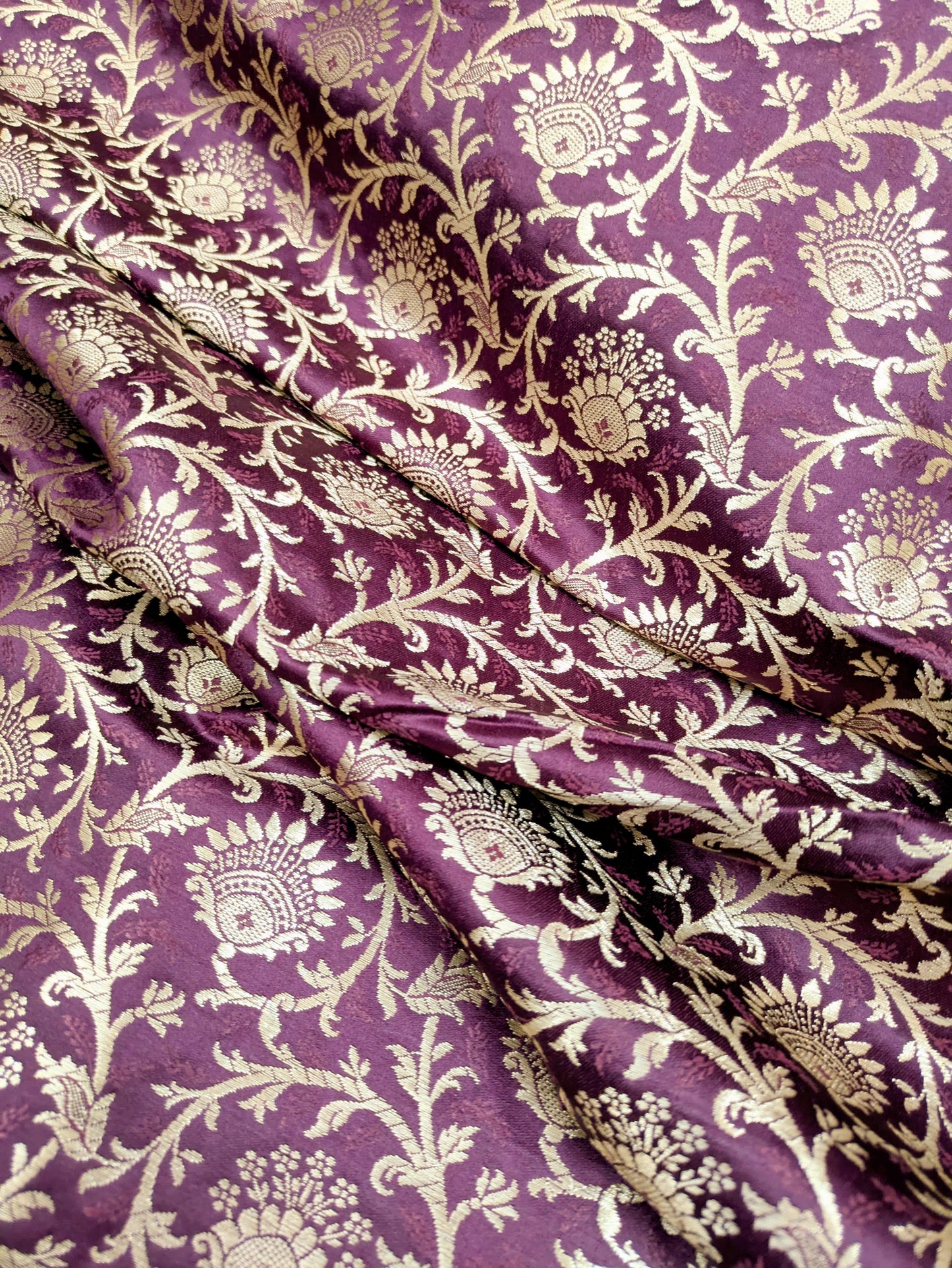 Brocade fabric Burgundy Gold Jacquard Damask Rayon Silk brocade Fabric Wedding Bridal High Grade Designer fabric by the yard Material NFAF87