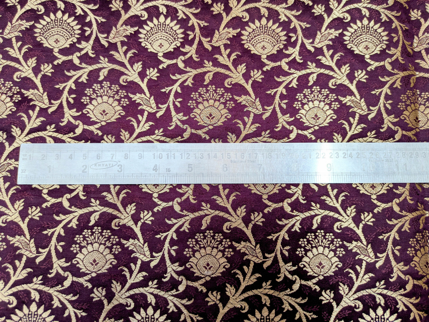 Brocade fabric Burgundy Gold Jacquard Damask Rayon Silk brocade Fabric Wedding Bridal High Grade Designer fabric by the yard Material NFAF87