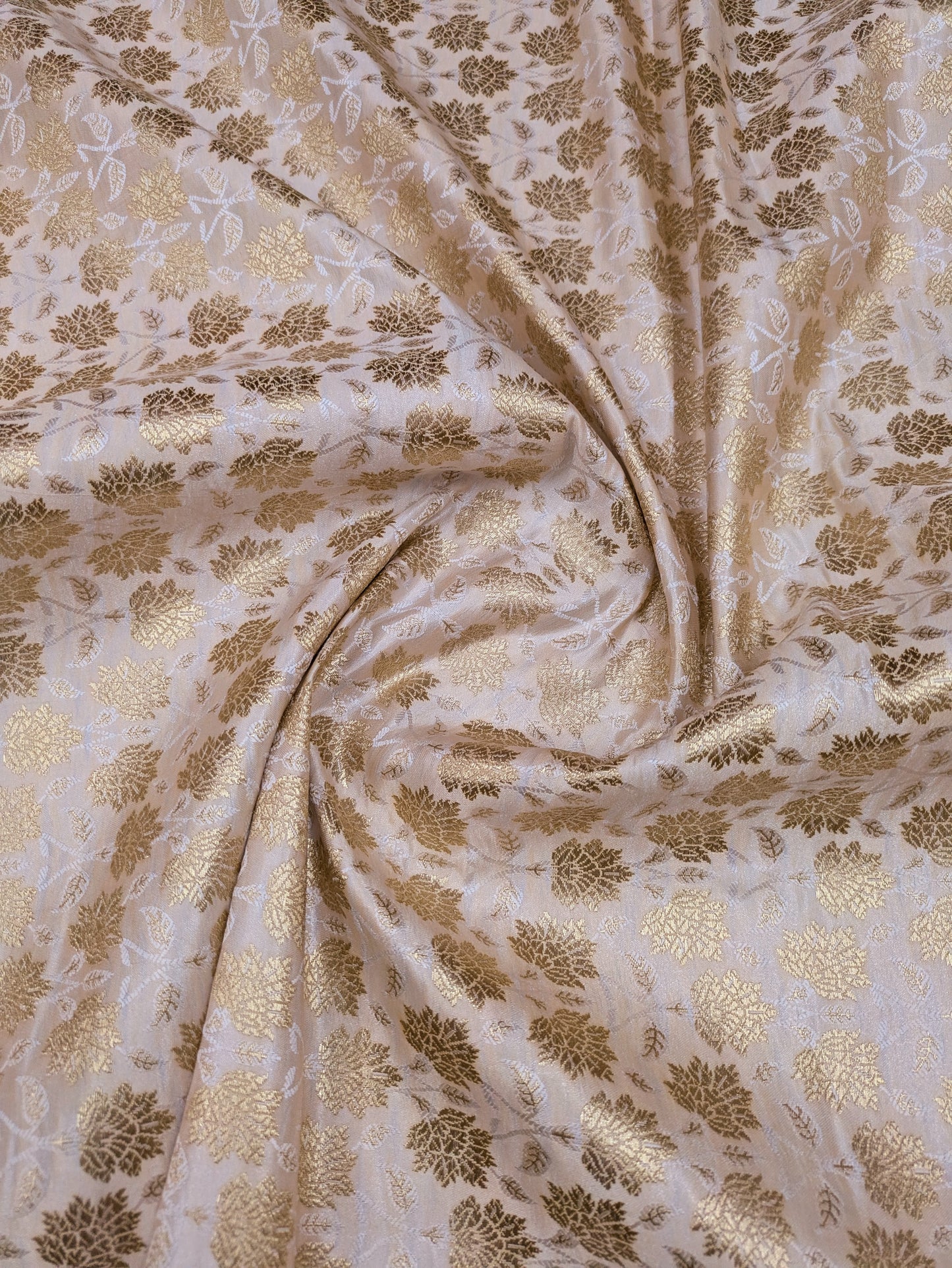Brocade fabric Ivory Gold Jacquard Damask Rayon Silk brocade Fabric Wedding Bridal High Grade Designer fabric by the yard Material NFAF77