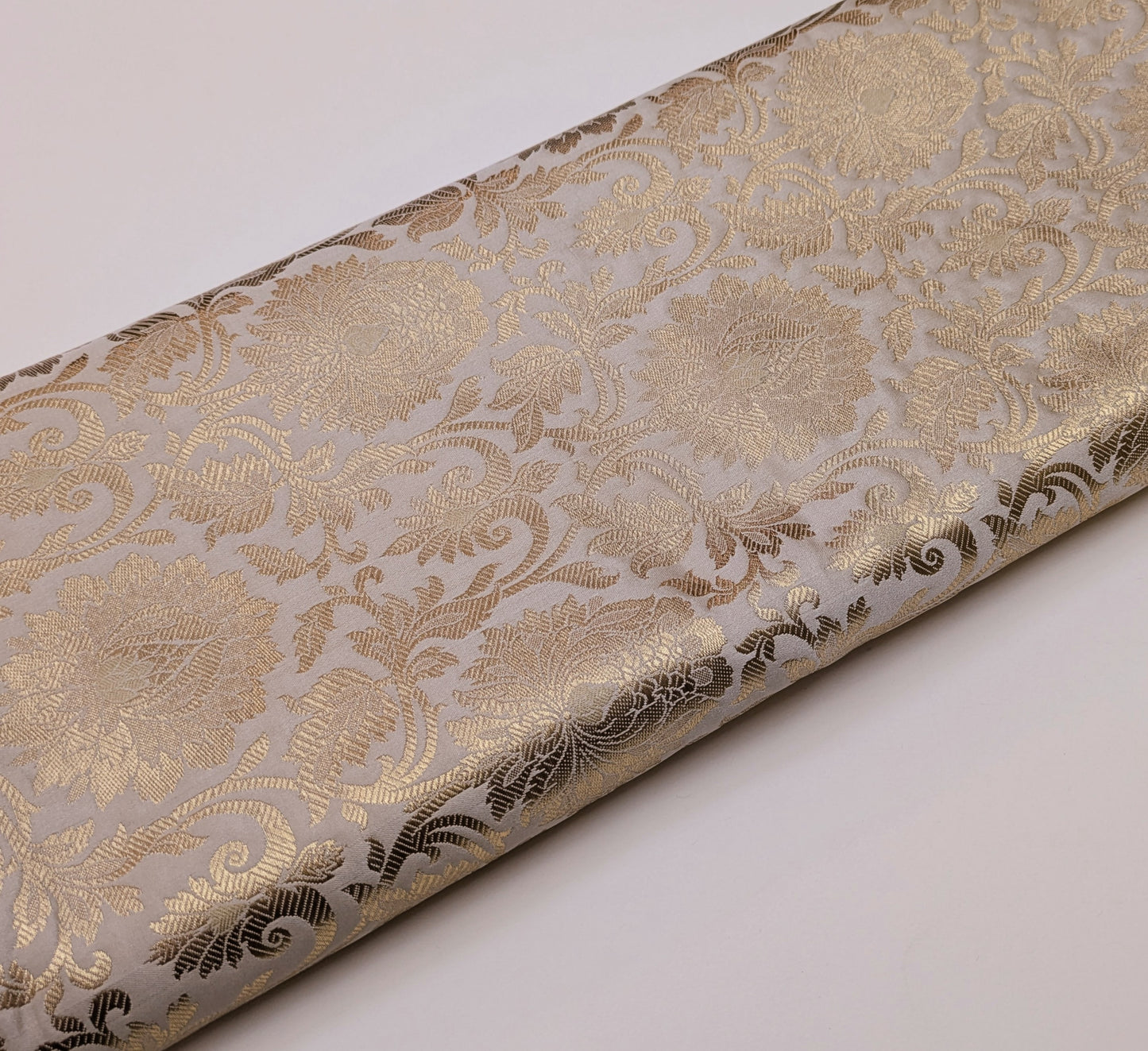 Brocade fabric Champagne Gold Jacquard Damask Rayon Silk brocade Fabric Wedding Bridal High Grade Designer fabric by the yard Material 	  NFAF76