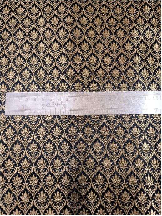 Brocade fabric Black Gold Jacquard Damask Rayon Silk brocade Fabric Wedding Bridal High Grade Designer fabric by the yard Material NFAF67