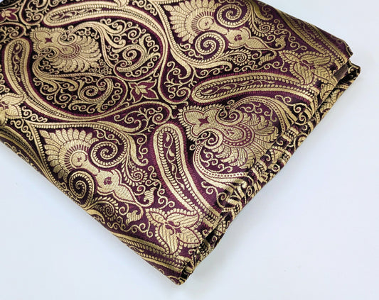 Brocade fabric by the yard Jacquard damask Burgundy Gold Brocade fabric Wedding dress Bridal Brocade Fabric Luxury Decor Upholstery brocade NFAF57