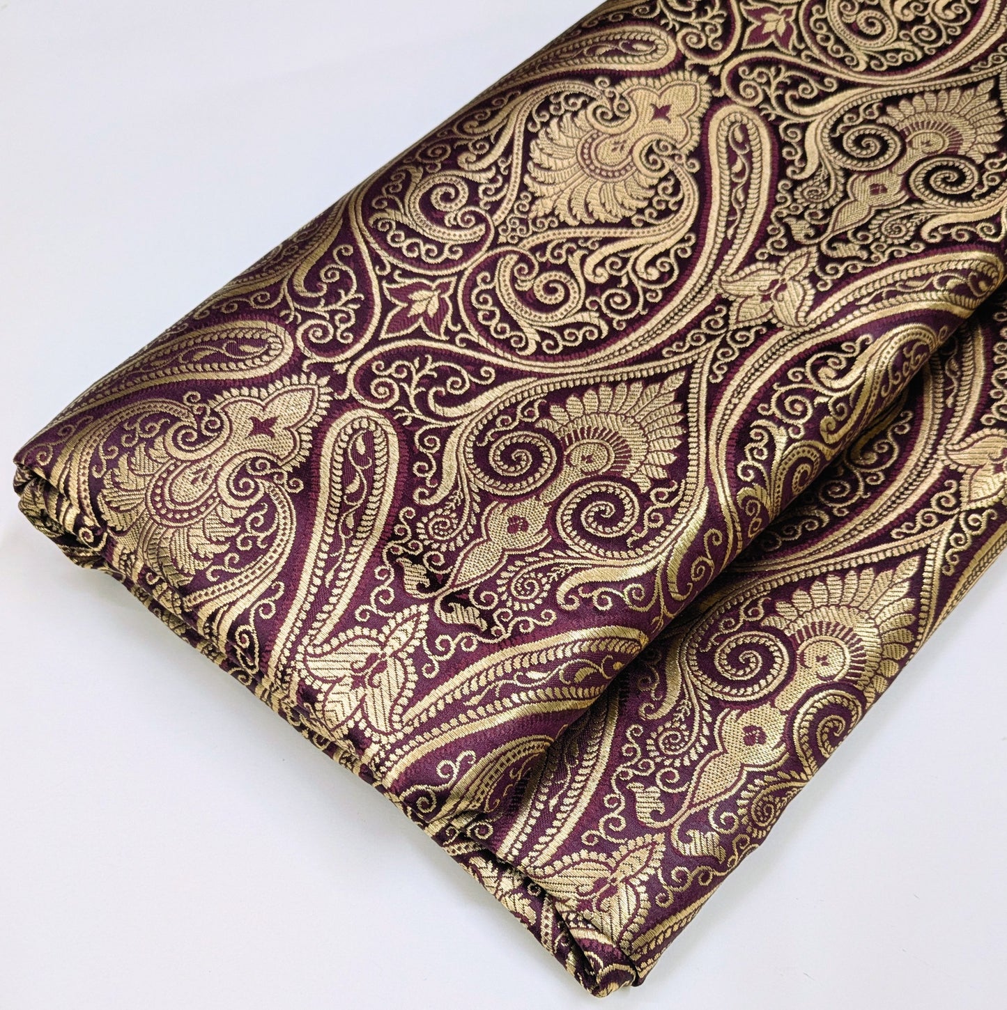 Brocade fabric by the yard Jacquard damask Burgundy Gold Brocade fabric Wedding dress Bridal Brocade Fabric Luxury Decor Upholstery brocade NFAF57