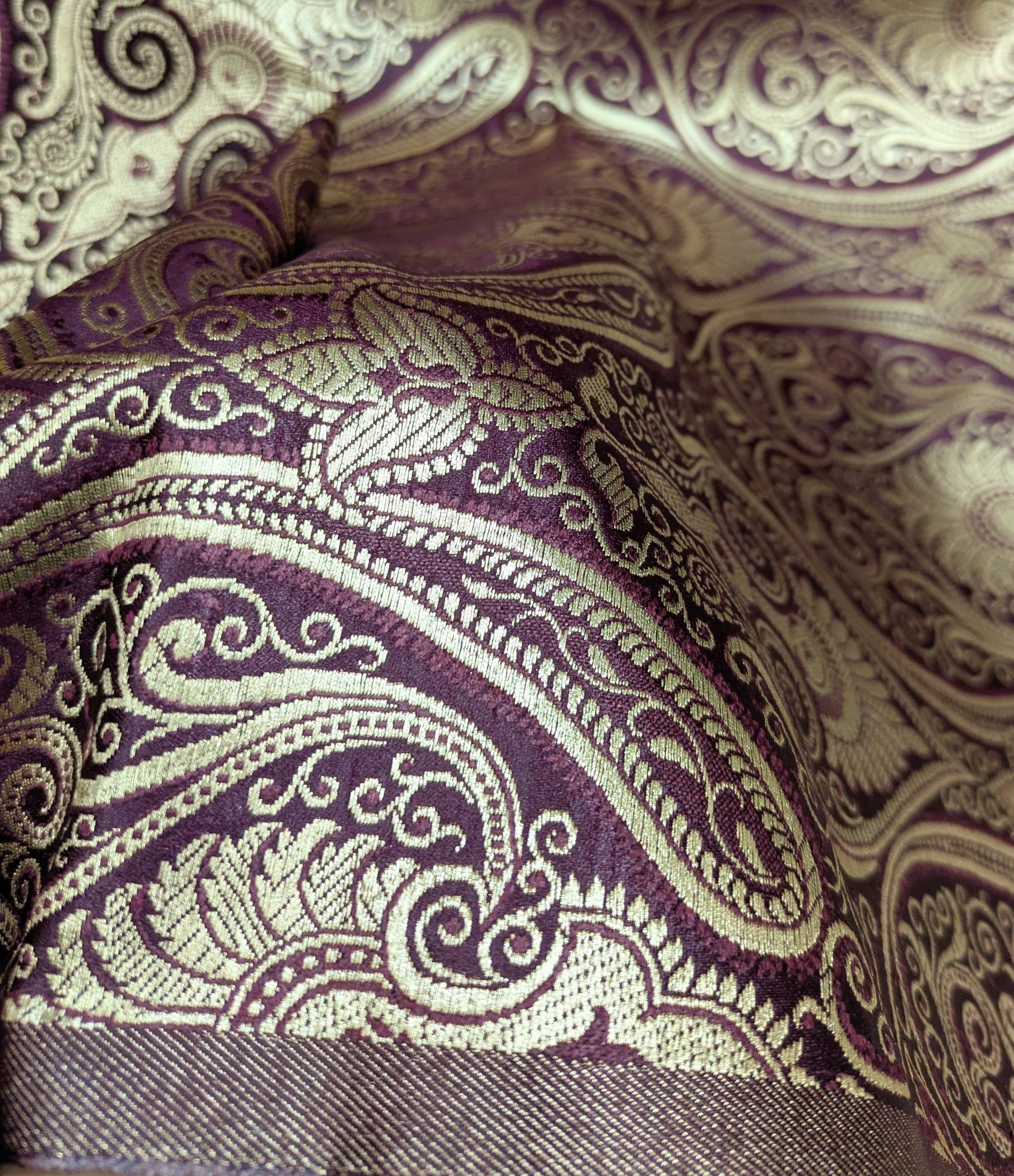 Brocade fabric by the yard Jacquard damask Burgundy Gold Brocade fabric Wedding dress Bridal Brocade Fabric Luxury Decor Upholstery brocade NFAF57