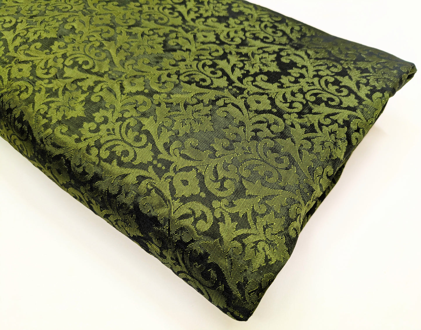 Damask Brocade Fabric Green Jacquard brocade Wedding dress fabric Embossed Brocade fabric Bridal Dress Brocade Fabric by the yard - NFAF165