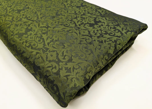 Damask Brocade Fabric Green Jacquard brocade Wedding dress fabric Embossed Brocade fabric Bridal Dress Brocade Fabric by the yard - NFAF165