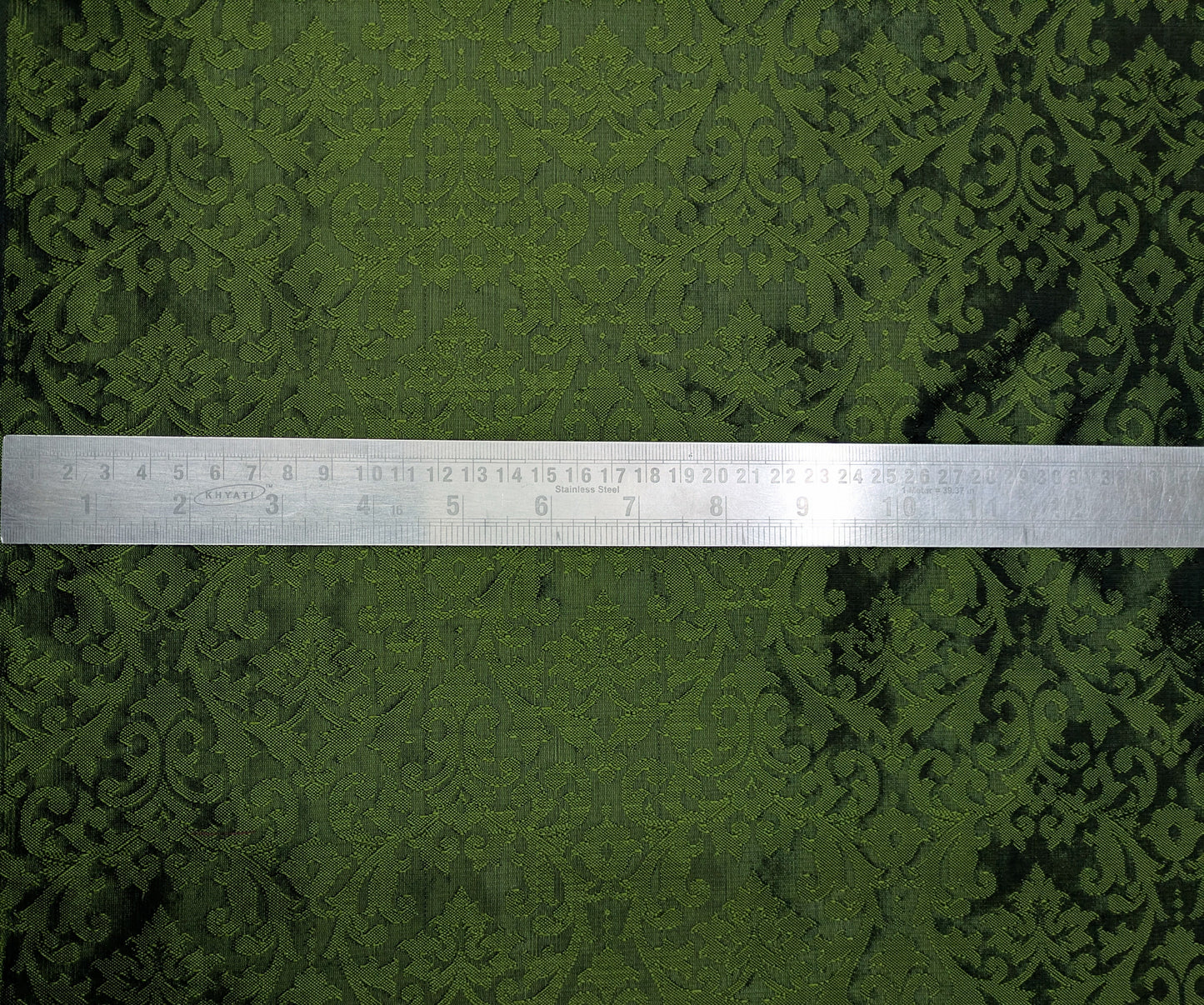 Damask Brocade Fabric Green Jacquard brocade Wedding dress fabric Embossed Brocade fabric Bridal Dress Brocade Fabric by the yard - NFAF165