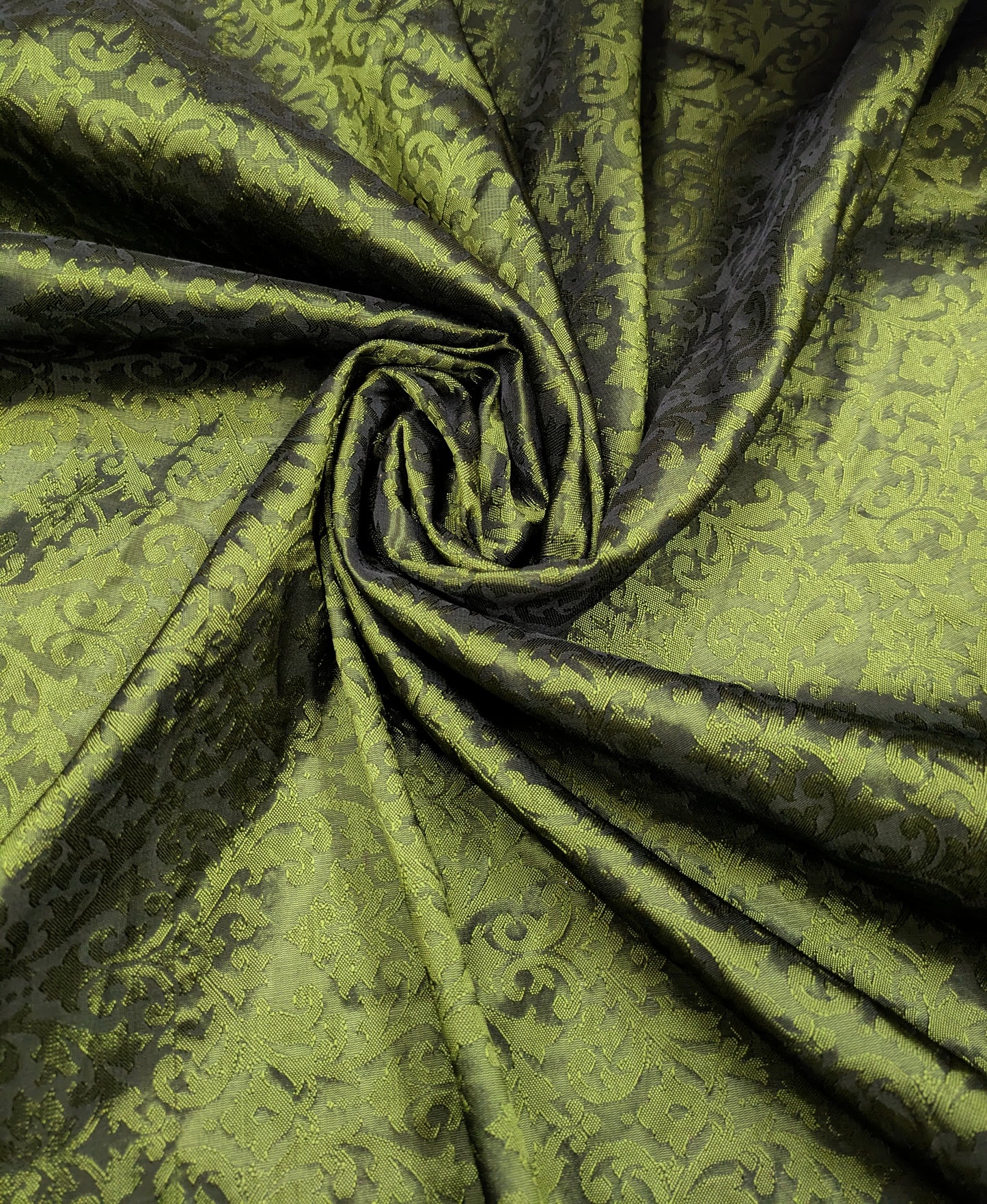 Damask Brocade Fabric Green Jacquard brocade Wedding dress fabric Embossed Brocade fabric Bridal Dress Brocade Fabric by the yard - NFAF165