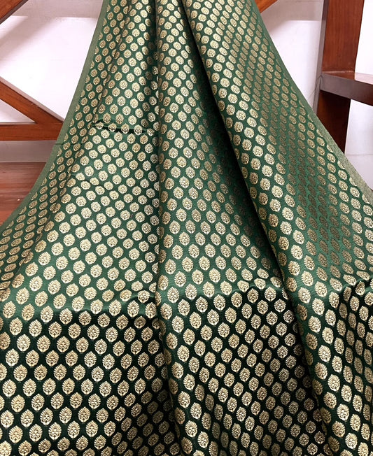 Brocade fabric Jacquard Damask Green Gold Brocade Wedding Dress fabric Home décor fabric Medieval Brocade Fabric by the yard/meter - NFAF181