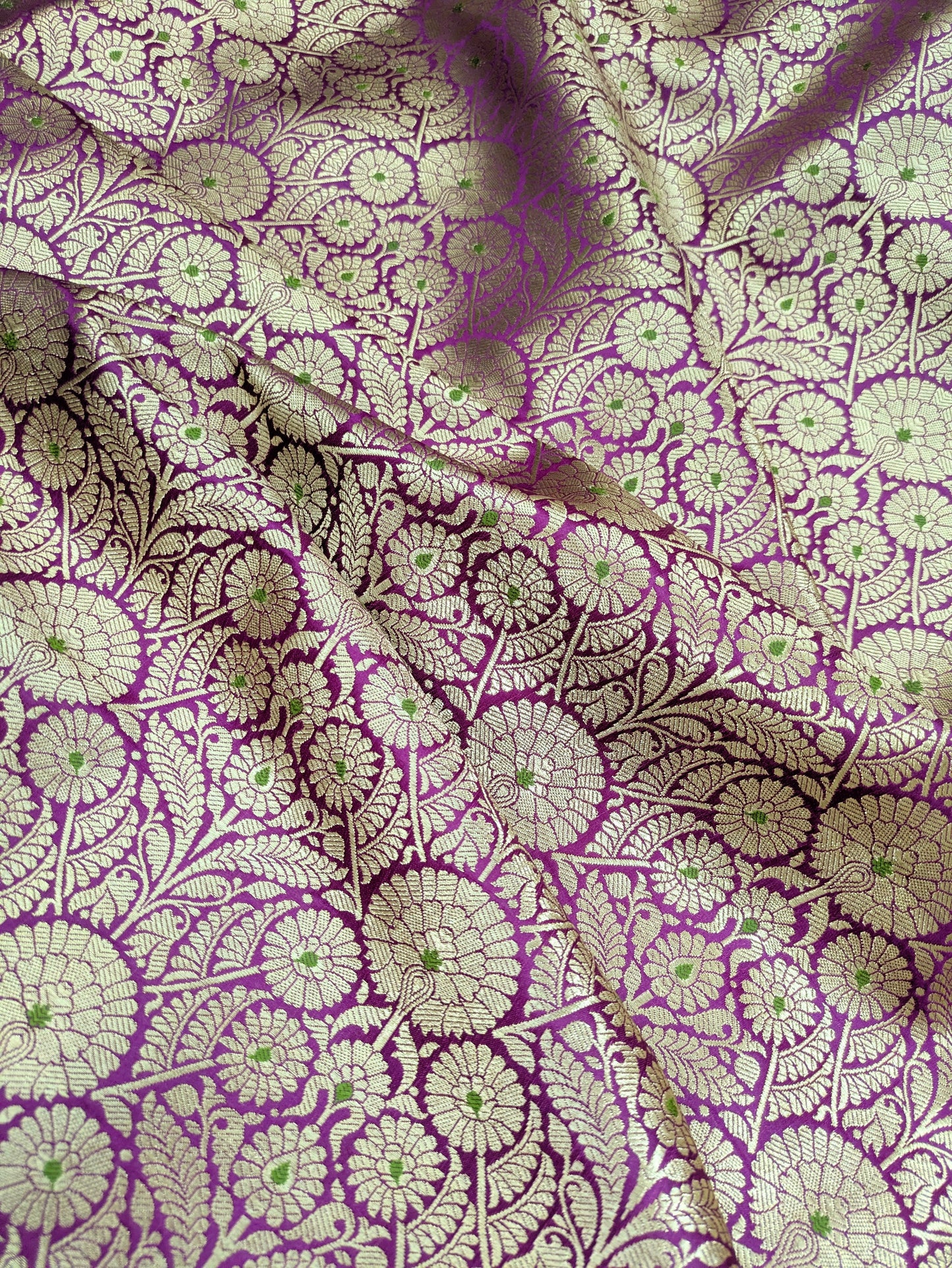 Brocade Fabric Purple Gold Bridal fabric Dressmaking Supplies Festival wear Silk fabric by the yard Gold Embossed brocade fabric by the yard NFAF473