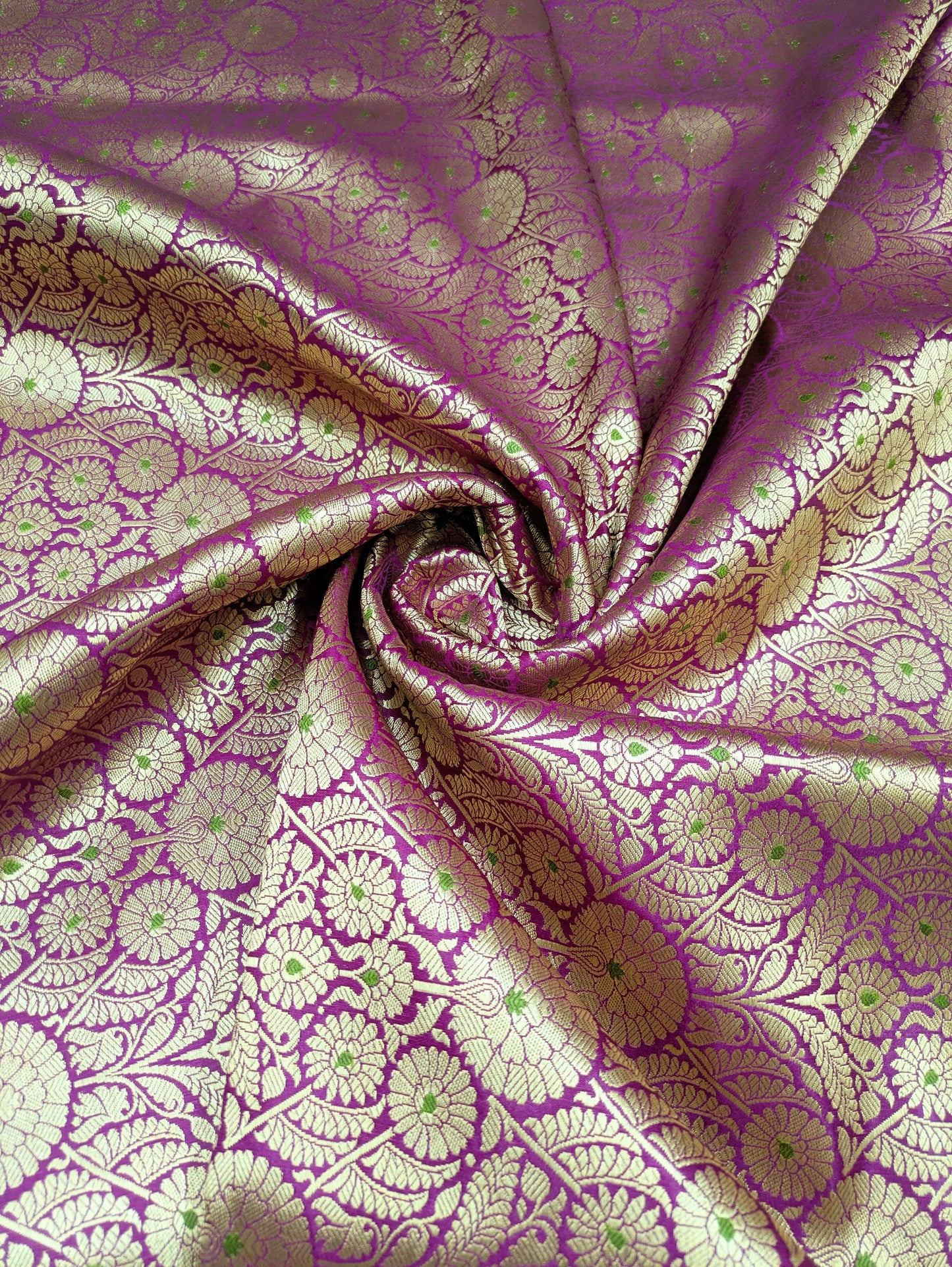 Brocade Fabric Purple Gold Bridal fabric Dressmaking Supplies Festival wear Silk fabric by the yard Gold Embossed brocade fabric by the yard NFAF473