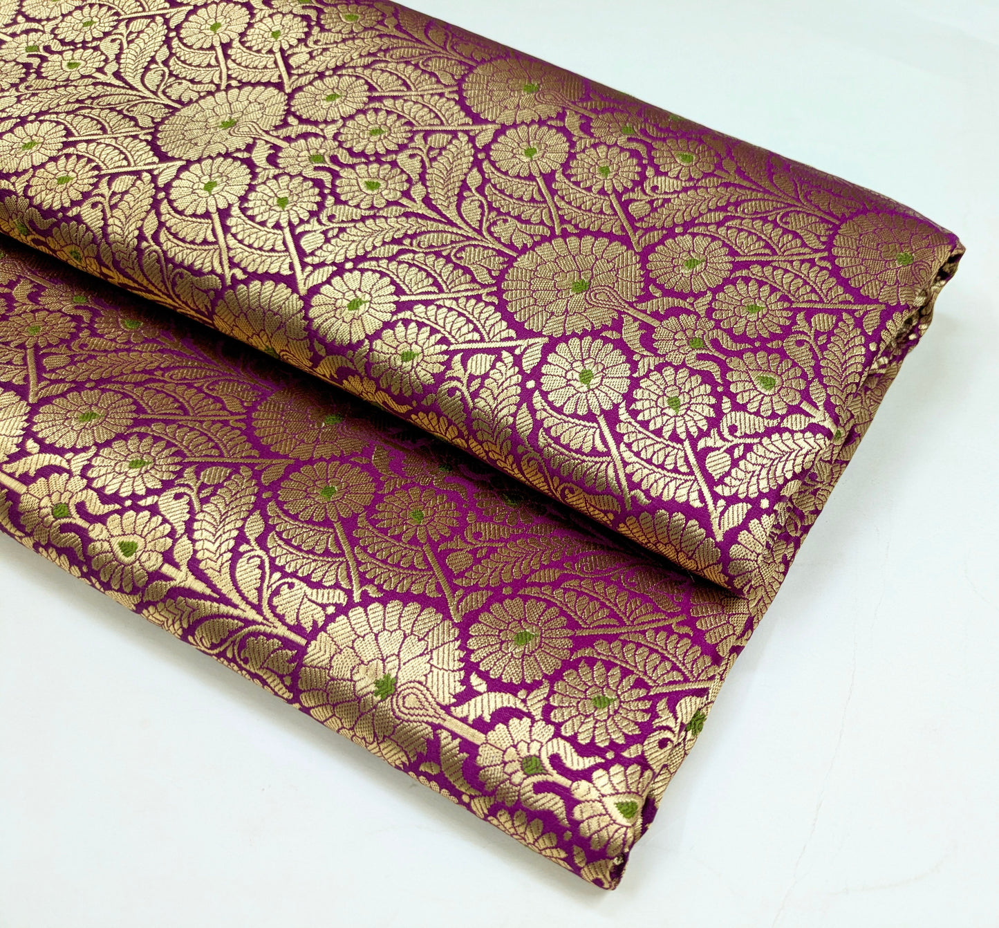Brocade Fabric Purple Gold Bridal fabric Dressmaking Supplies Festival wear Silk fabric by the yard Gold Embossed brocade fabric by the yard NFAF473