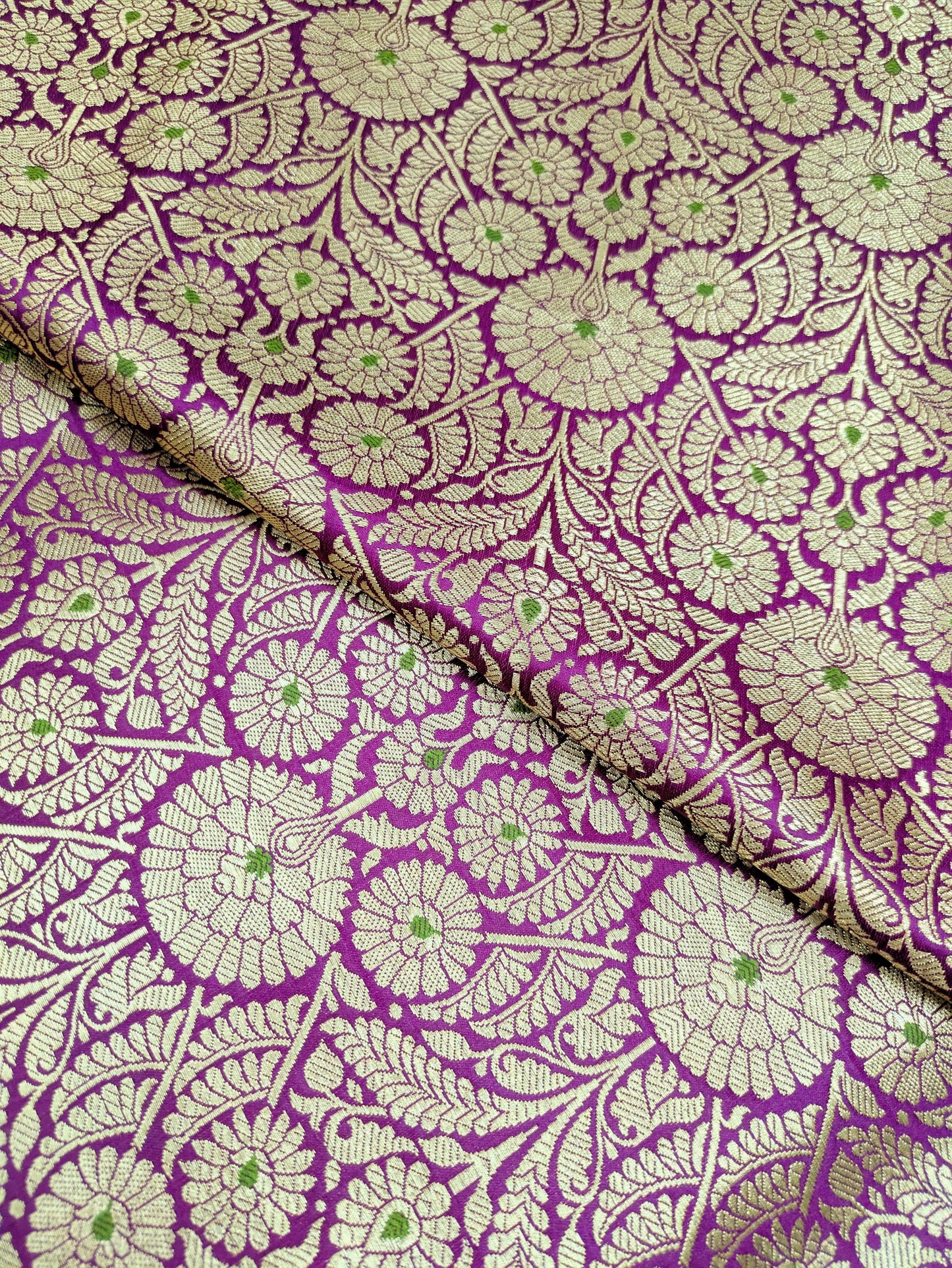 Brocade Fabric Purple Gold Bridal fabric Dressmaking Supplies Festival wear Silk fabric by the yard Gold Embossed brocade fabric by the yard NFAF473