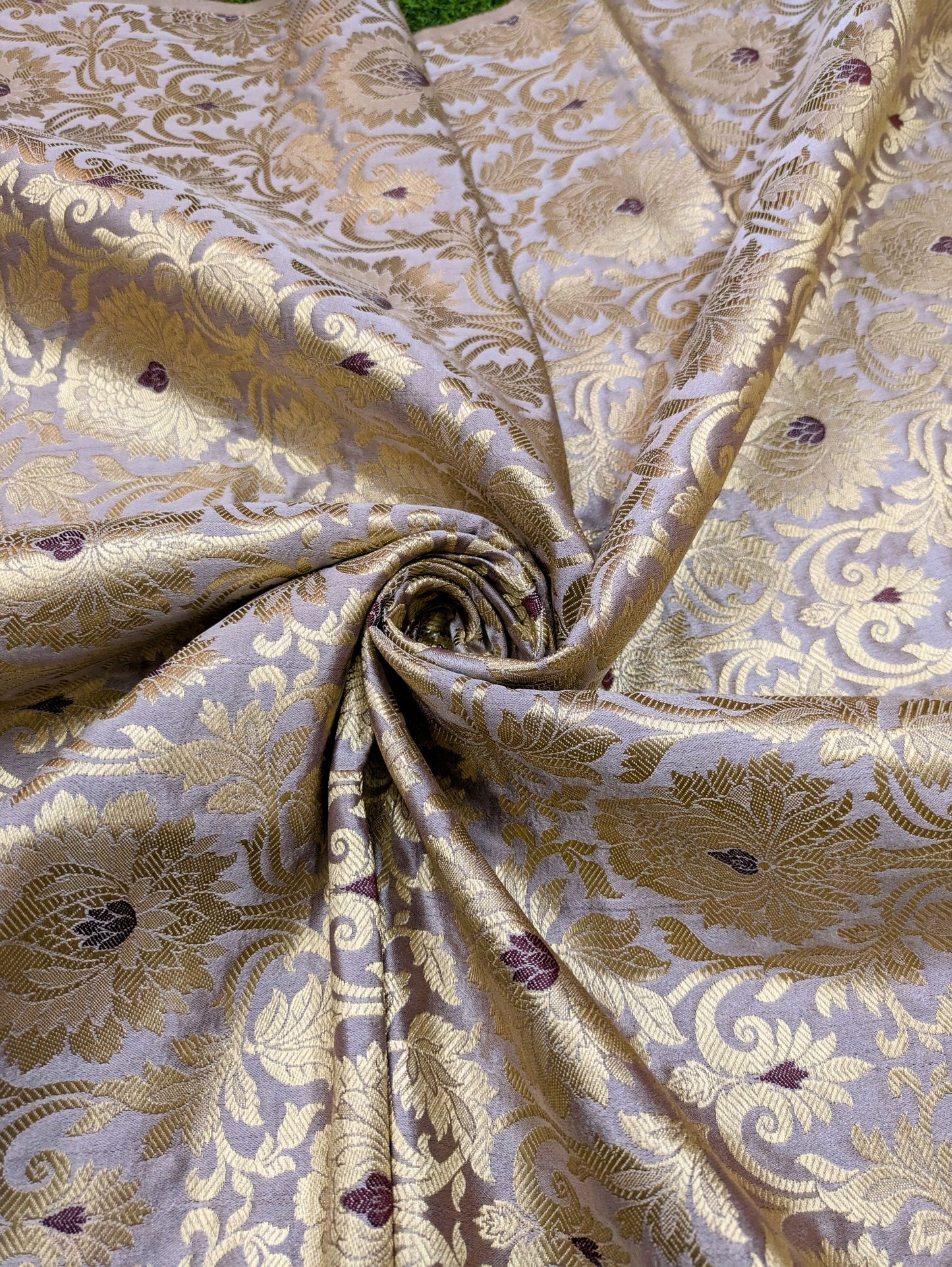 Brocade fabric Light Purple Gold Jacquard Damask Rayon Silk brocade Fabric Wedding Bridal High Grade Designer fabric by the yard Material NFAF92