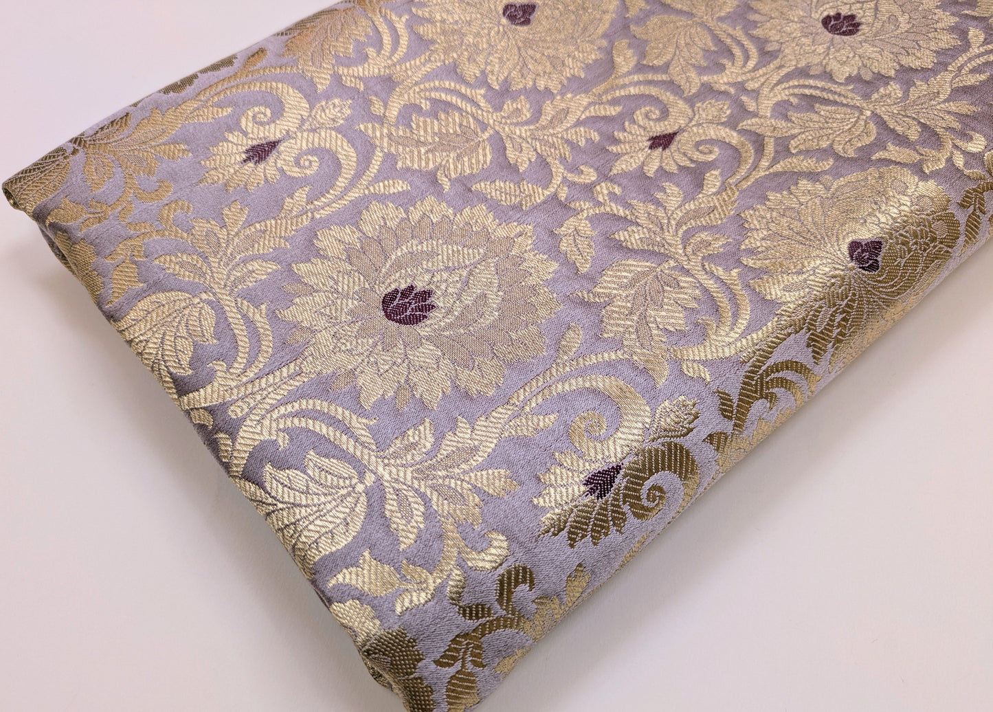 Brocade fabric Light Purple Gold Jacquard Damask Rayon Silk brocade Fabric Wedding Bridal High Grade Designer fabric by the yard Material NFAF92